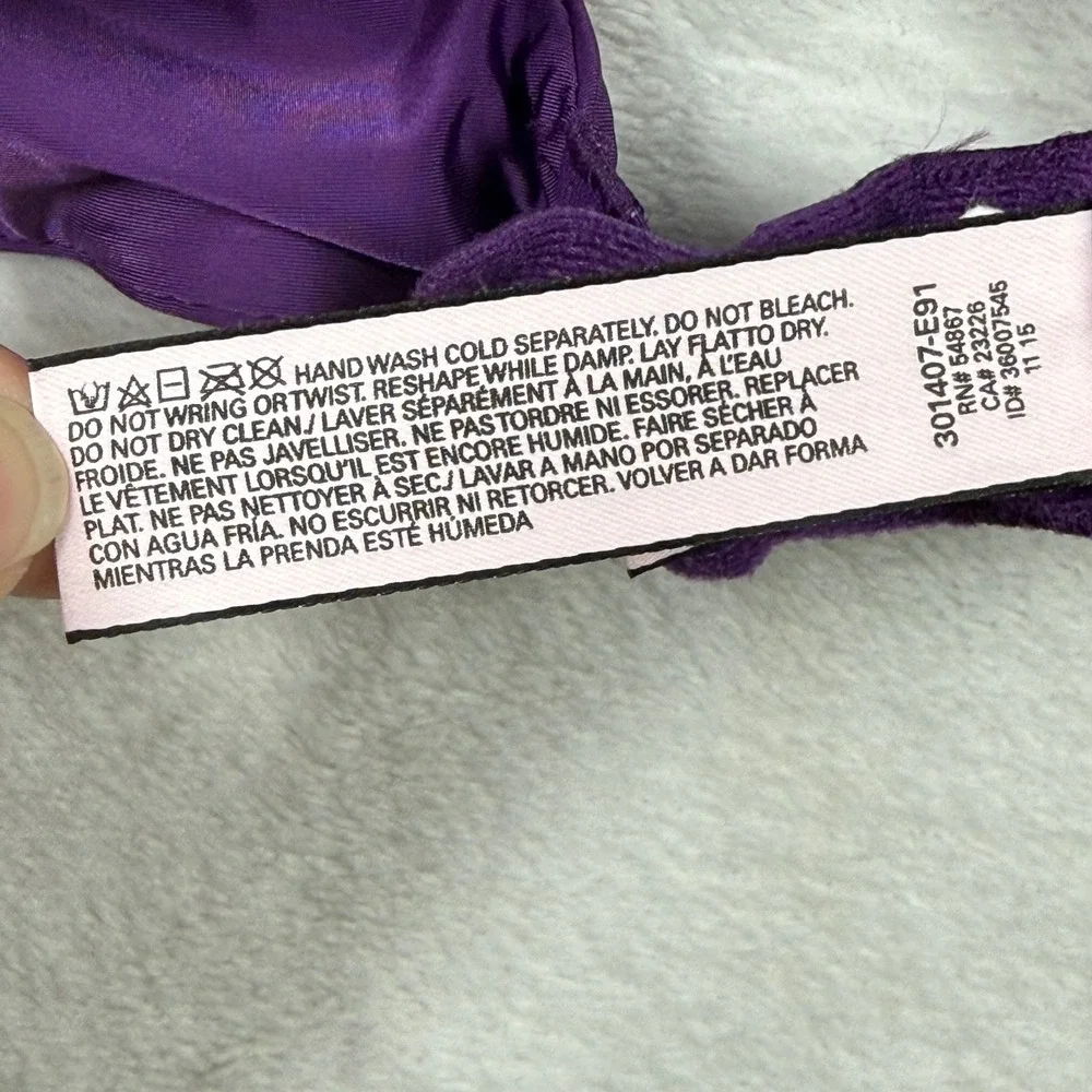 Victoria's Secret‎ Purple Demi Bra 36D Underwire Adjustable Straps 301407-E91